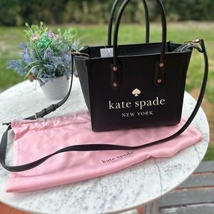 NWT/Cover Bag, Kate Spade New York Ella Small Leather Black. Newer Style Tote.